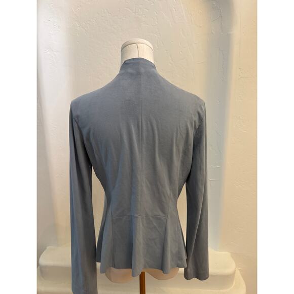 Zara Light Blue Faux Suede Light Blue Draped Jacket Small Excellent Condition - Picture 4 of 10